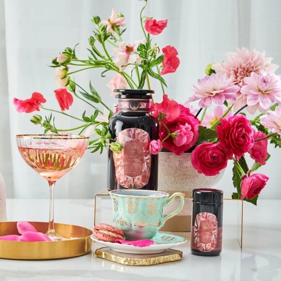 NEW! MAGIC HOUR DIAMOND WHITE TEA IN VIOLET GLASS APOTHECARY JAR 60-75 CUPS - Picture 3 of 6